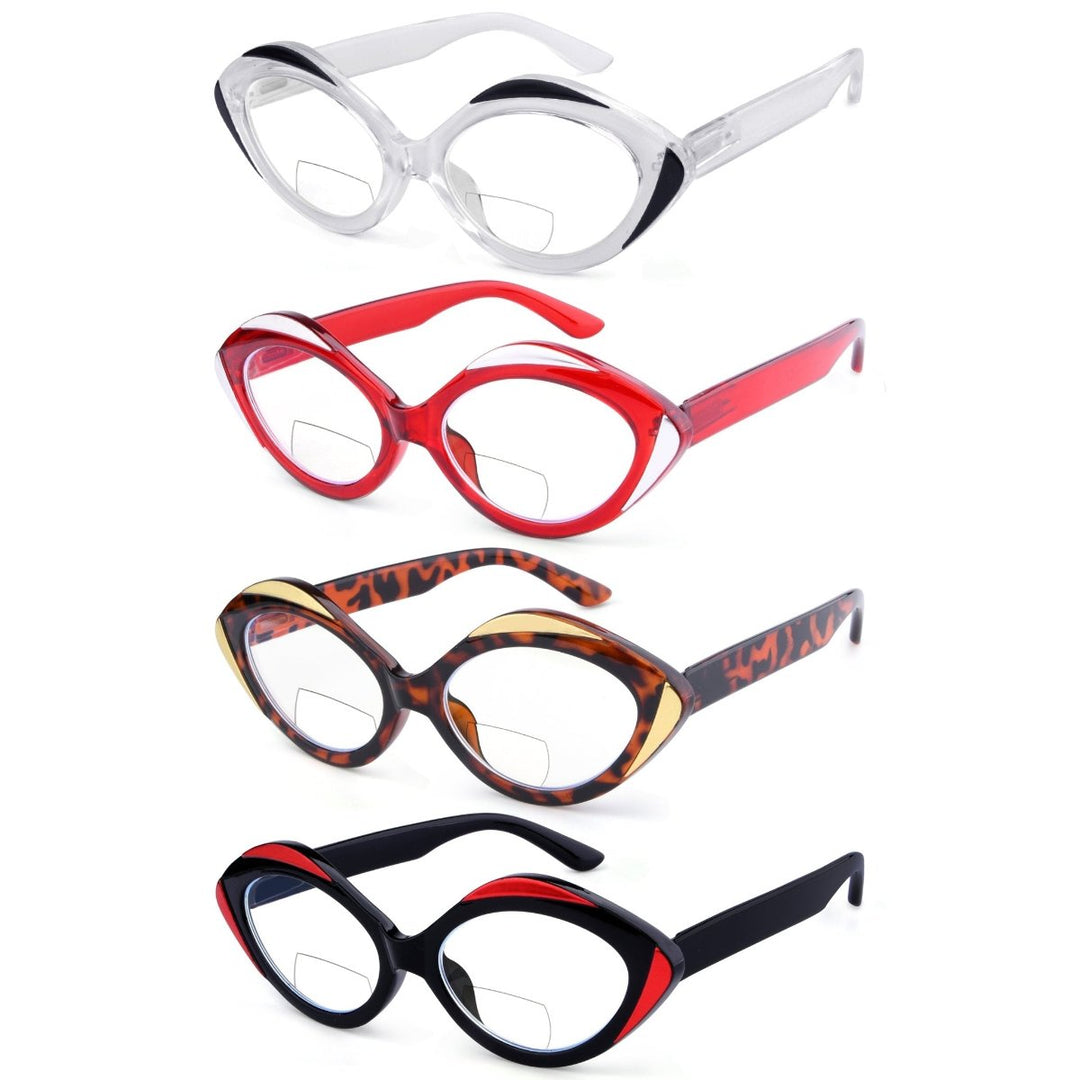 4 Pack Artistic Bifocal Reading Glasses