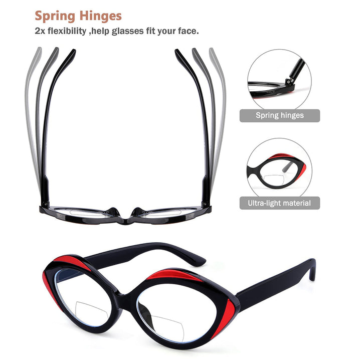 4 Pack Artistic Bifocal Reading Glasses