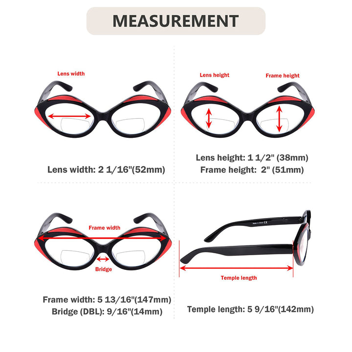 4 Pack Artistic Bifocal Reading Glasses