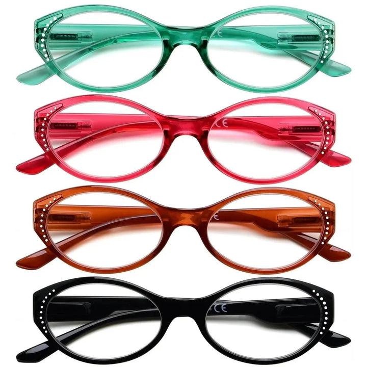 4 Pack Oval Readers Reading Glasses R2036