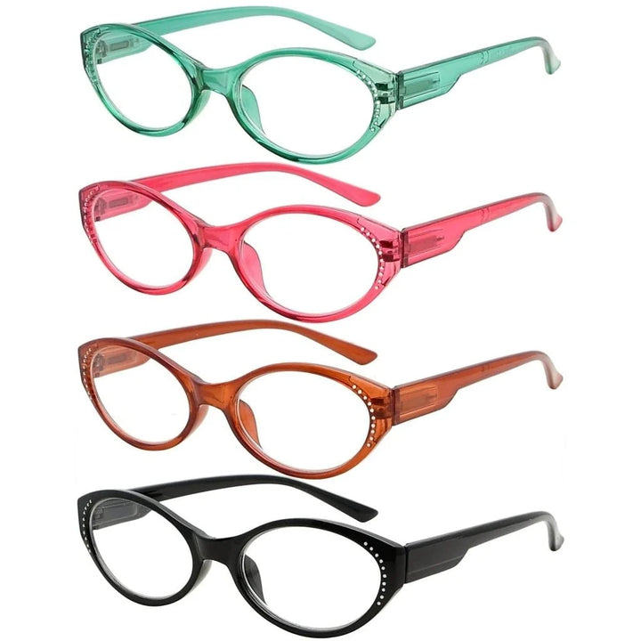 4 Pack Oval Readers Reading Glasses R2036
