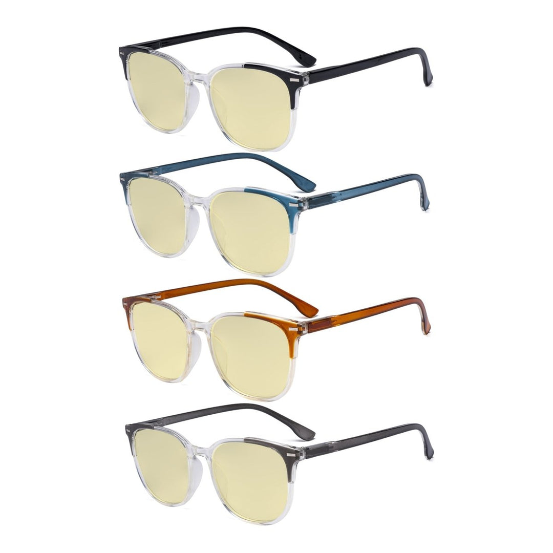 4 Pack Trendy Blue Light Blocking Reading Glasses