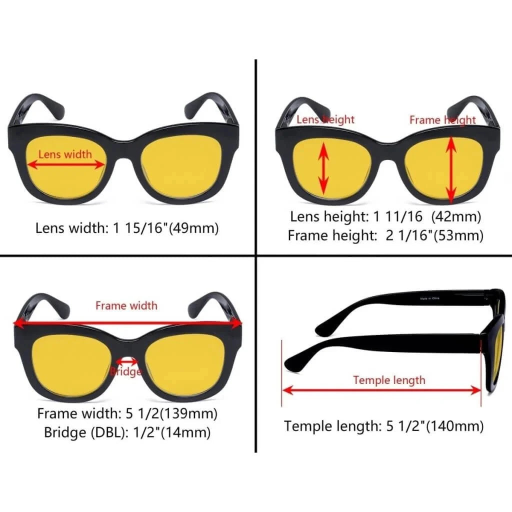 4 Pack Oversized Blue Light Blocking Reading Glasses HP1555