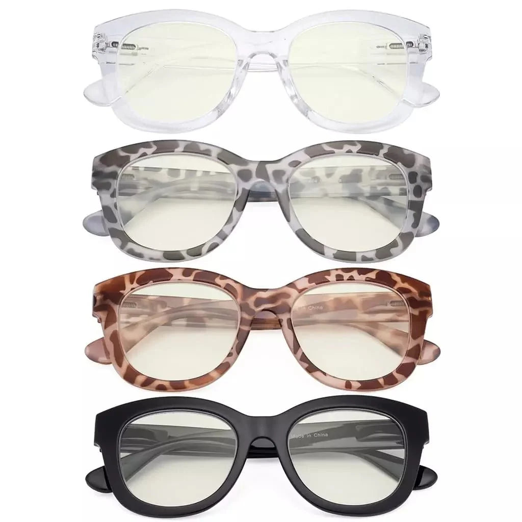 4 Pack Oversized Blue Light Filter Reading Glasses UV1555