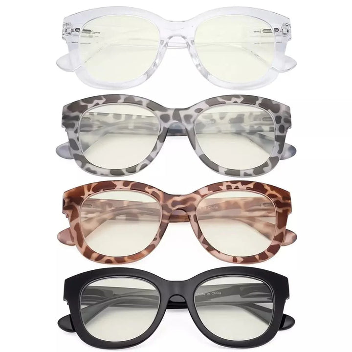 4 Pack Oversized Blue Light Filter Reading Glasses UV1555