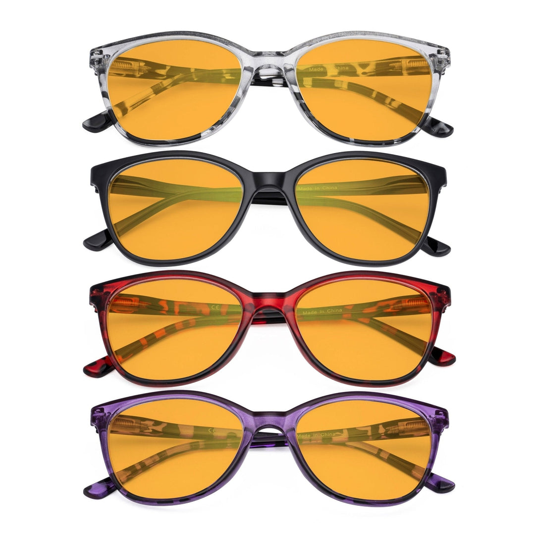 4 Pack Cat Eye Blue Light Blocking Reading Glasses