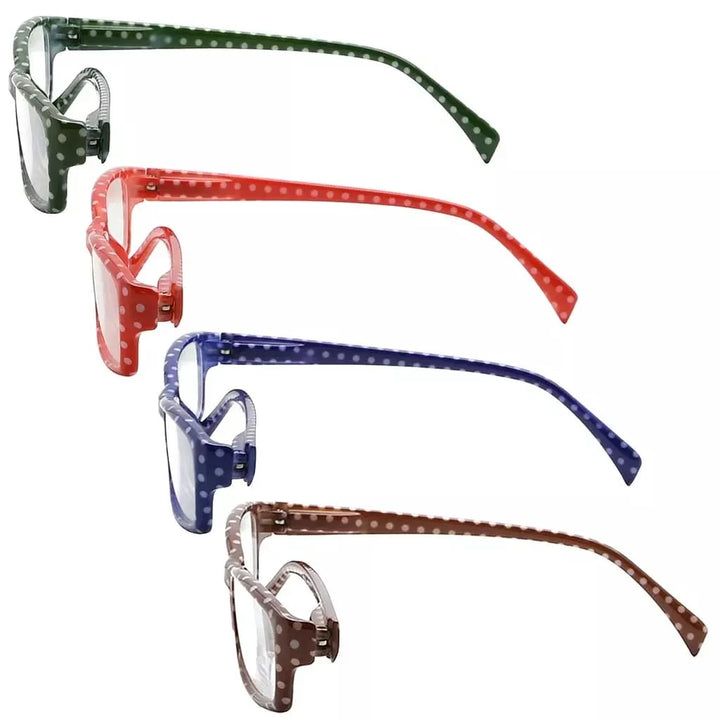 4 Pack Polka Dots Pattern Temple Reading Glasses RT1803PB