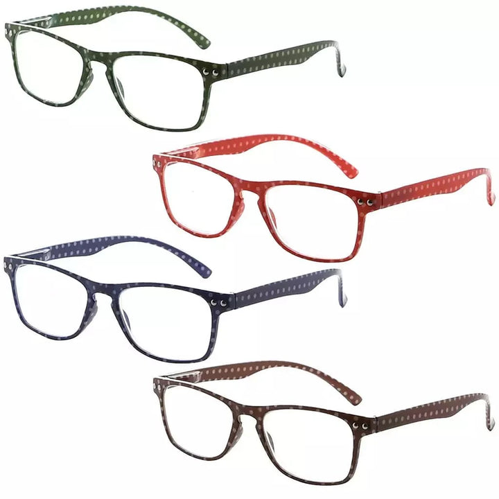 4 Pack Polka Dots Reading Glasses R046P