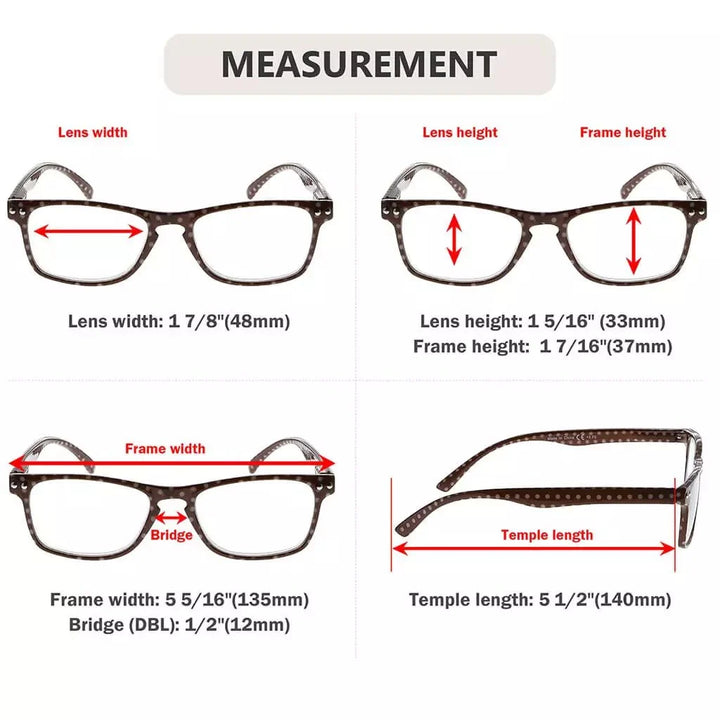 4 Pack Polka Dots Reading Glasses R046P