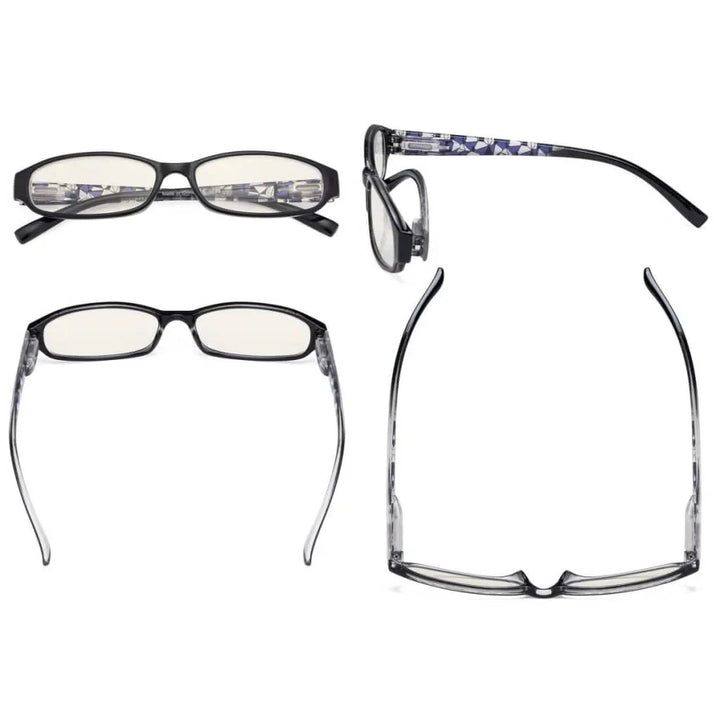 4 Pack Print Blue Light Filter Reading Glasses UVR9104T