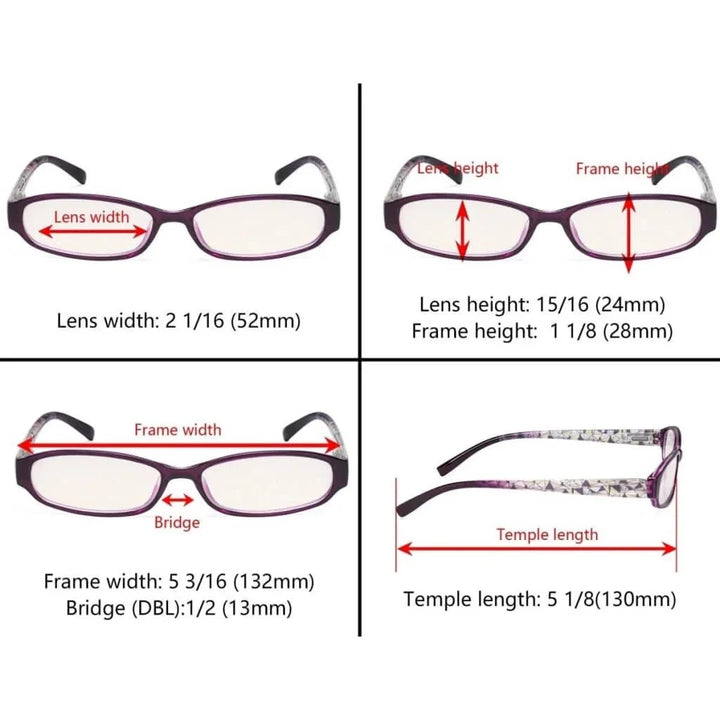 4 Pack Print Blue Light Filter Reading Glasses UVR9104T