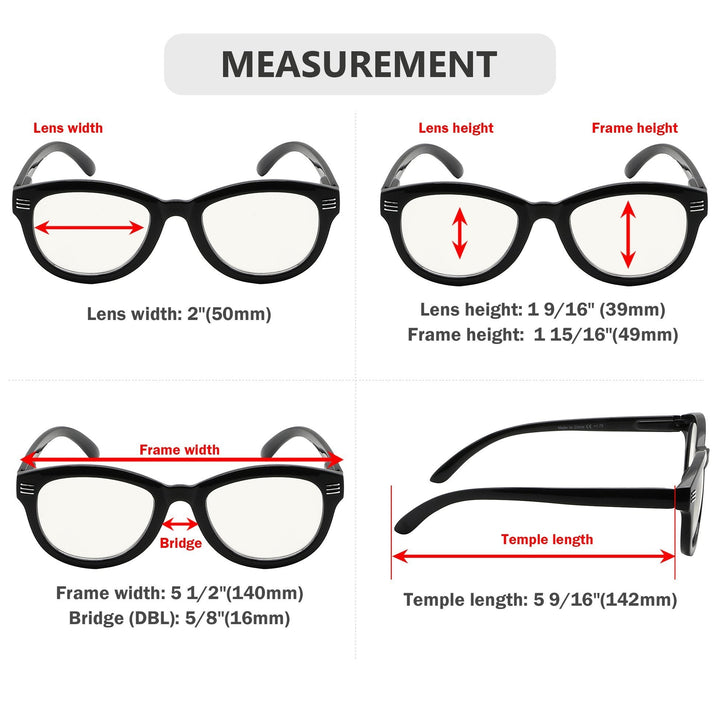 4 Pack Progressive Multifocus Reading Glasses