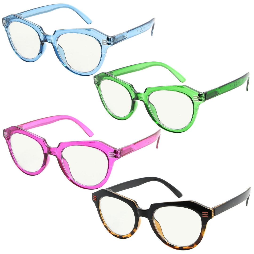 4 Pack Cat Eye Progressives Multifocus Reading Glasses