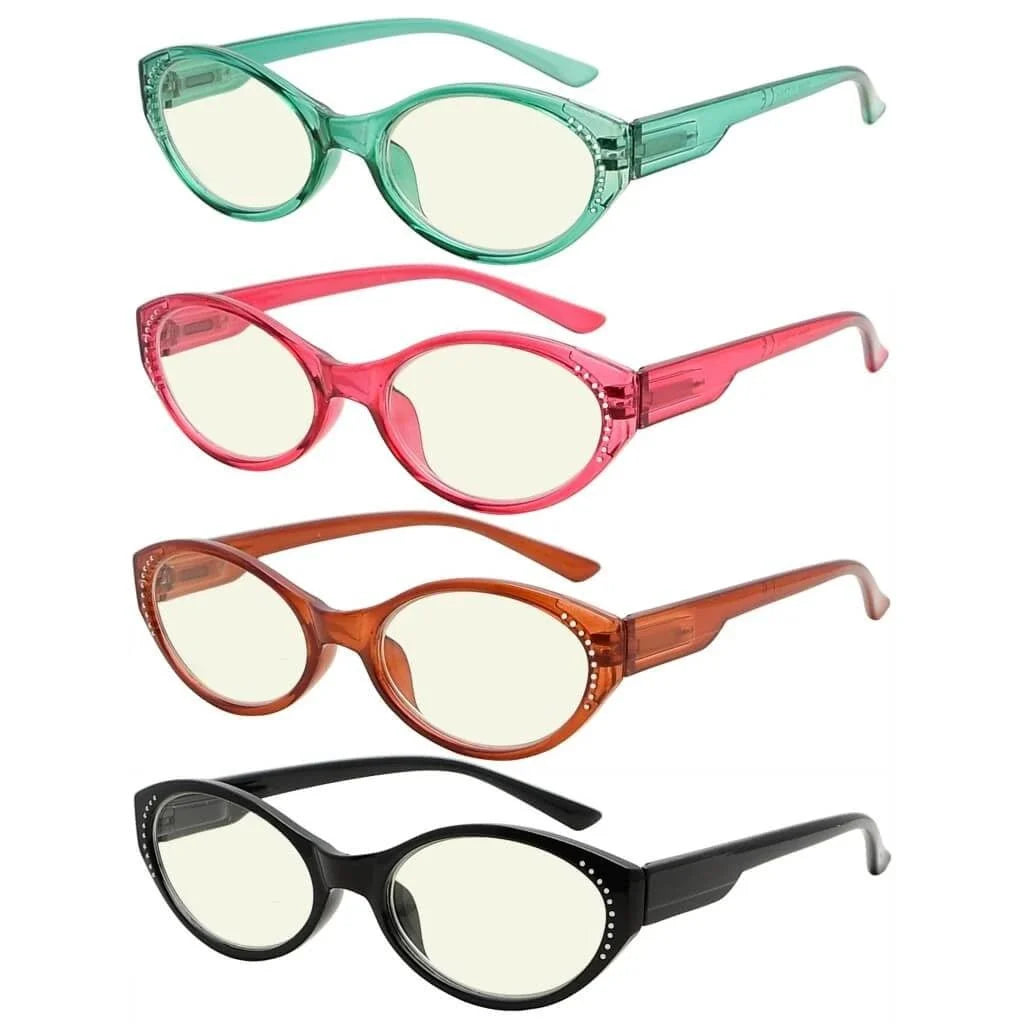 4 Pack Reading Glasses Blue Light Filter UVR2036