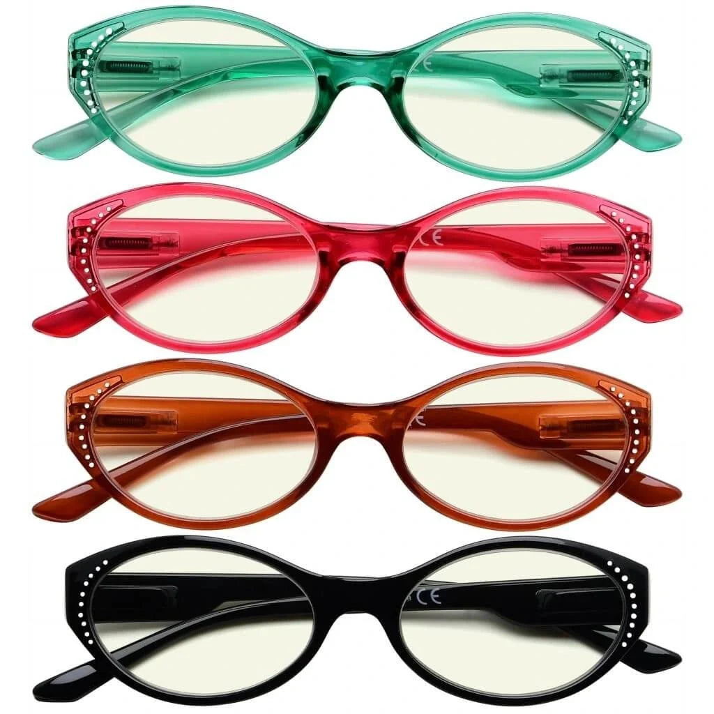 4 Pack Reading Glasses Blue Light Filter UVR2036