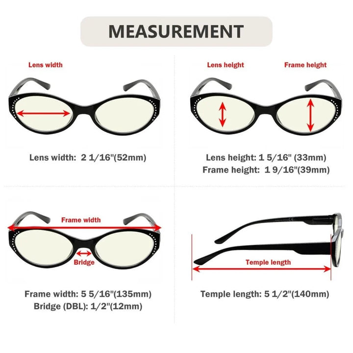 4 Pack Reading Glasses Blue Light Filter UVR2036