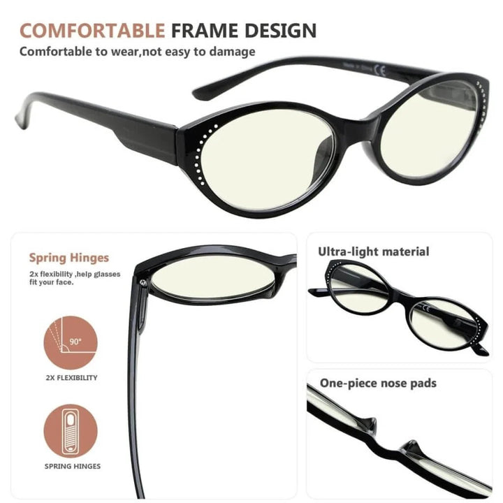 4 Pack Reading Glasses Blue Light Filter UVR2036