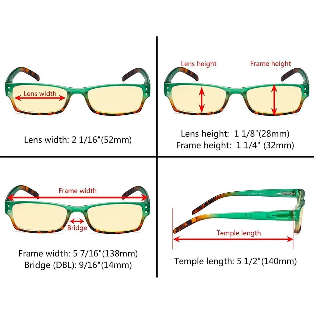 4 Pack Reading Glasses Cute Blue Light Blocking Women TM012D