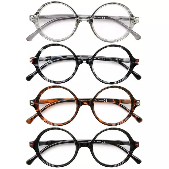 4 Pack Reading Glasses Small Lens Round Readers R2025
