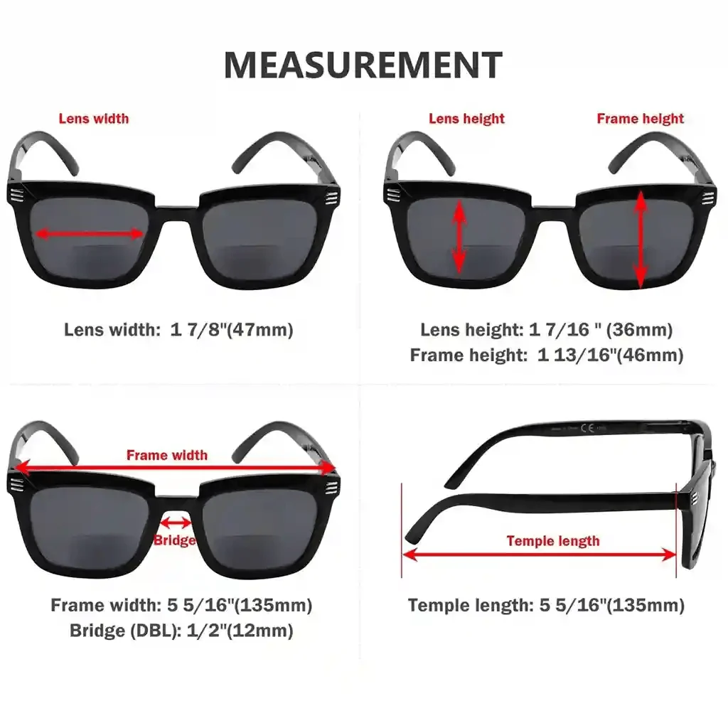 4 Pack Rectangle Bifocal Reading Sunglasses SBR2109