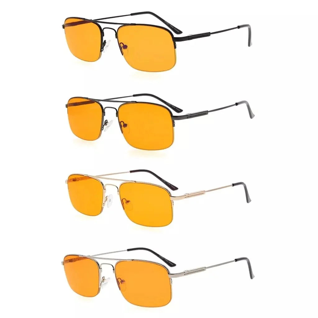 4 Pack Rectangle Blue Light Blocking Reading Glasses DS1706