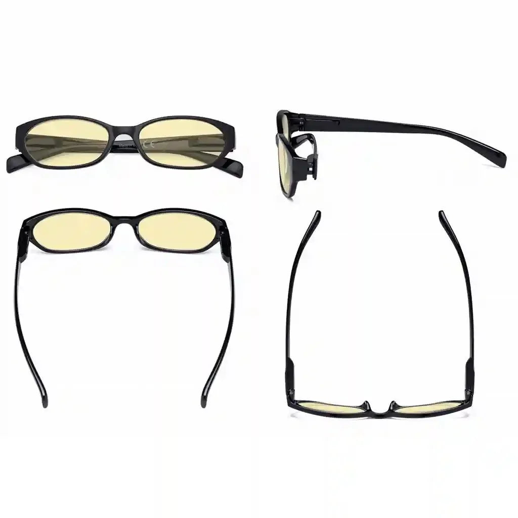 4 Pack Rectangle Blue Light Blocking Reading Glasses TM9101