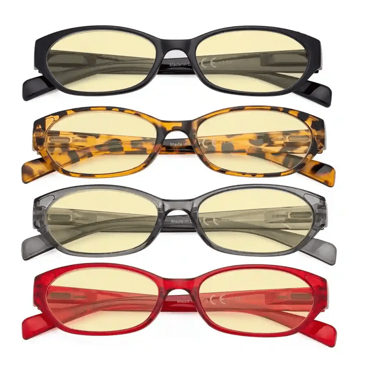 4 Pack Rectangle Blue Light Blocking Reading Glasses TM9101