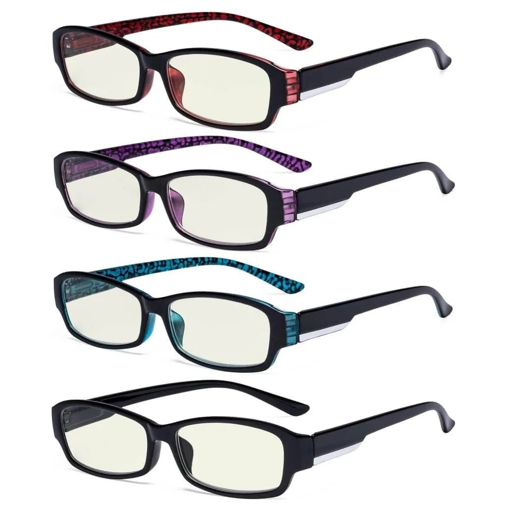 4 Pack Rectangle Blue Light Filter Readers UVR9105