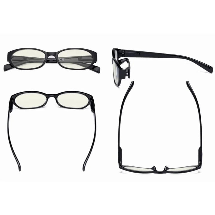4 Pack Rectangle Blue Light Filter Reading Glasses UVR9101