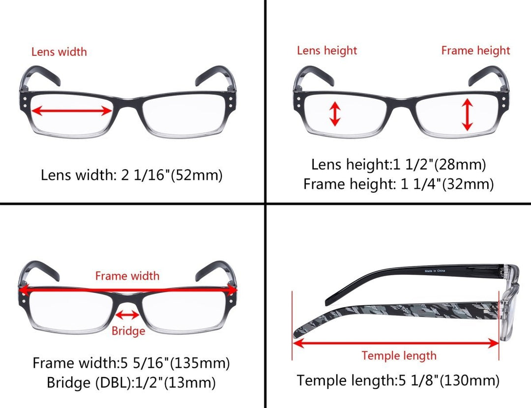 4 Pack Reading Glasses R012B
