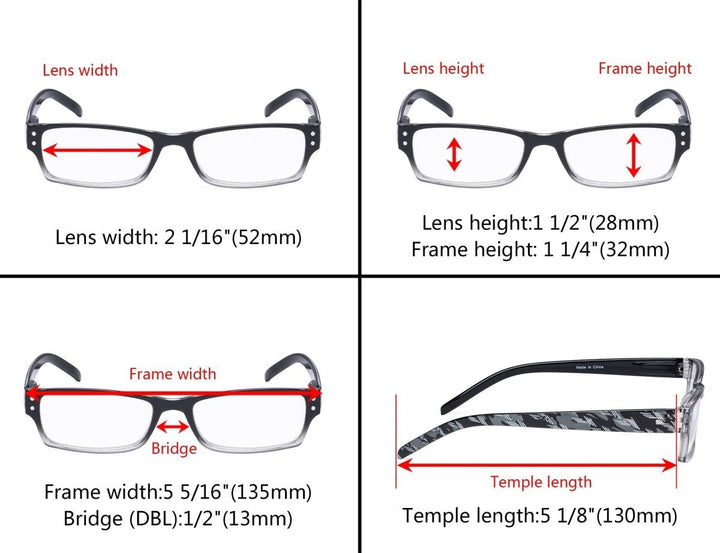 4 Pack Reading Glasses R012B