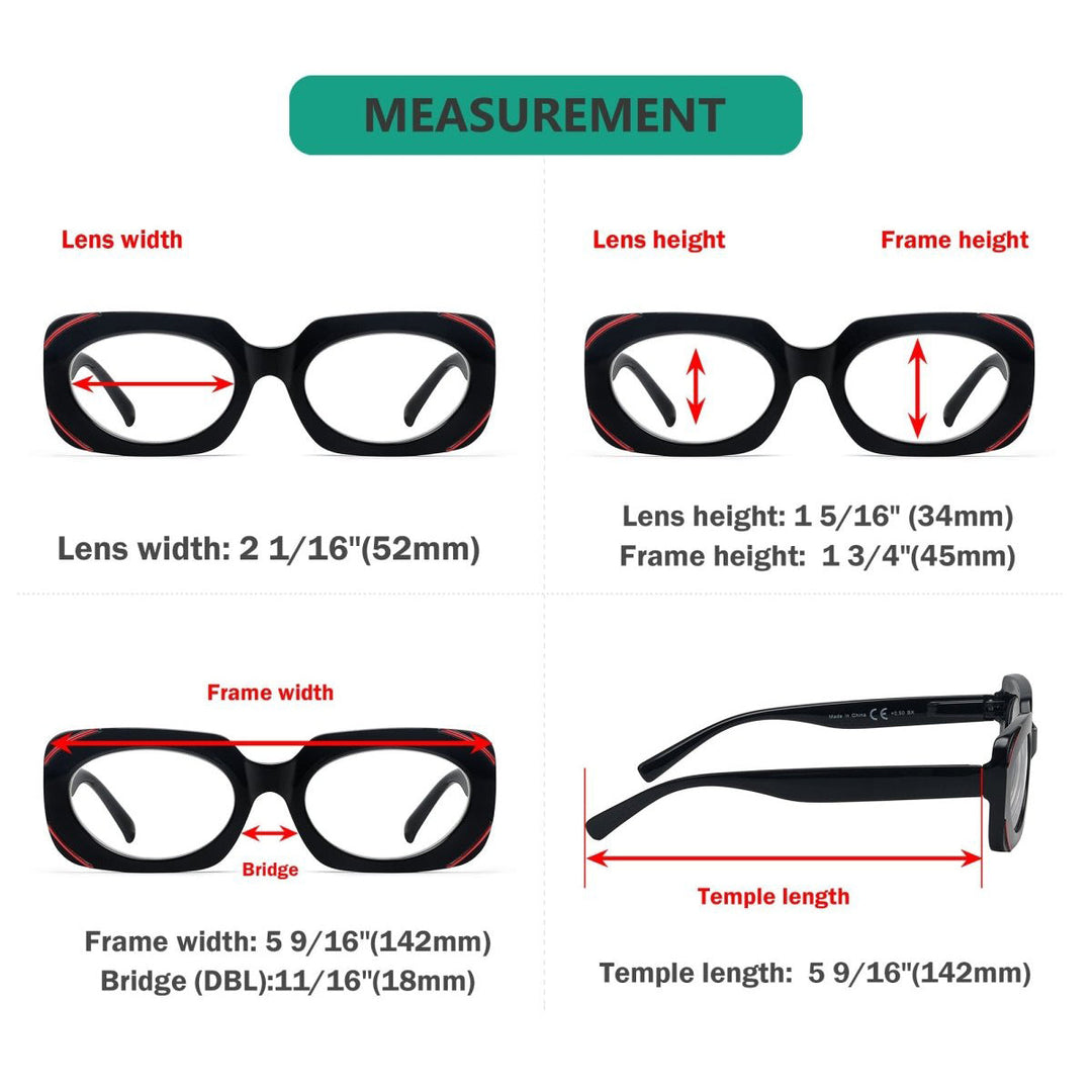 4 Pack Funny Reading Glasses Stylish Readers R2136