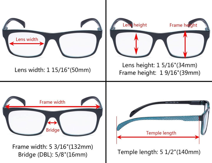 4 Pack Reading Glasses R047