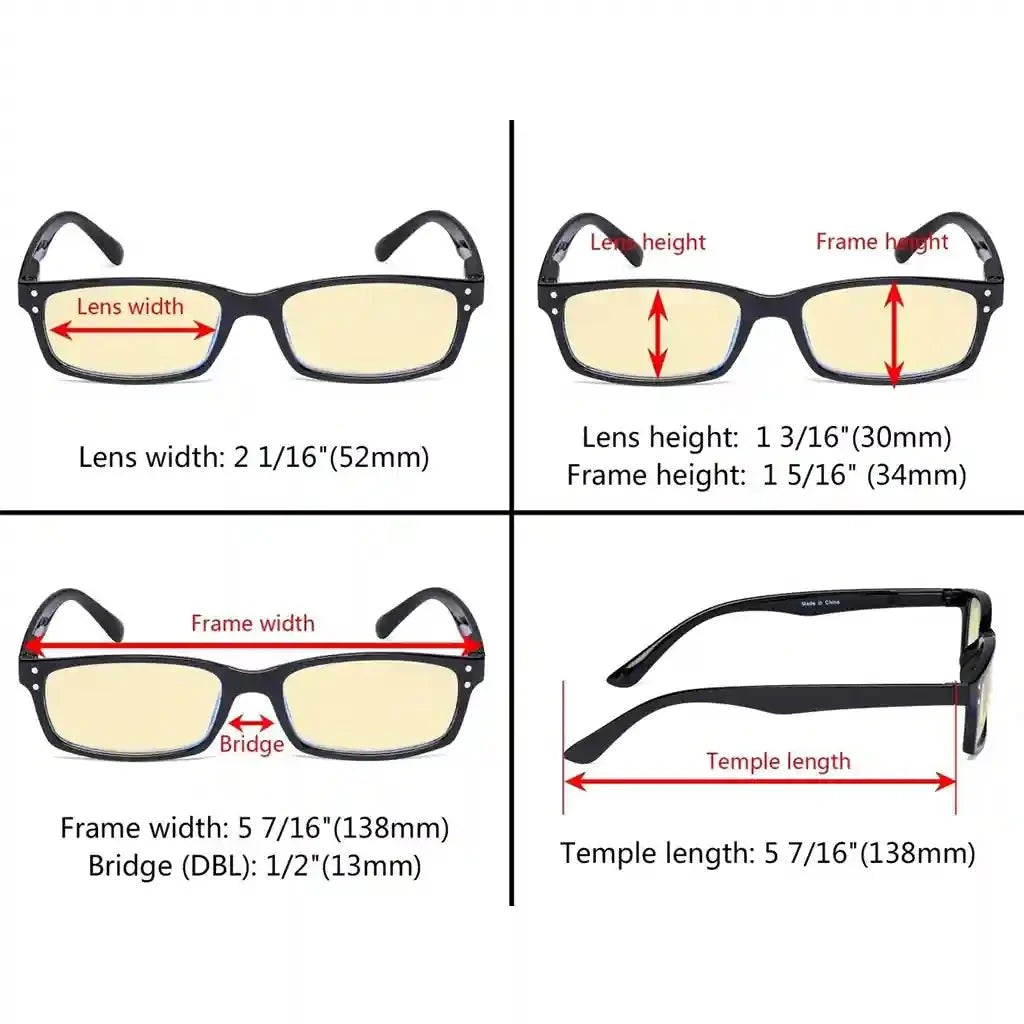 4 Pack Retro Blue Light Blocking Reading Glasses TM103
