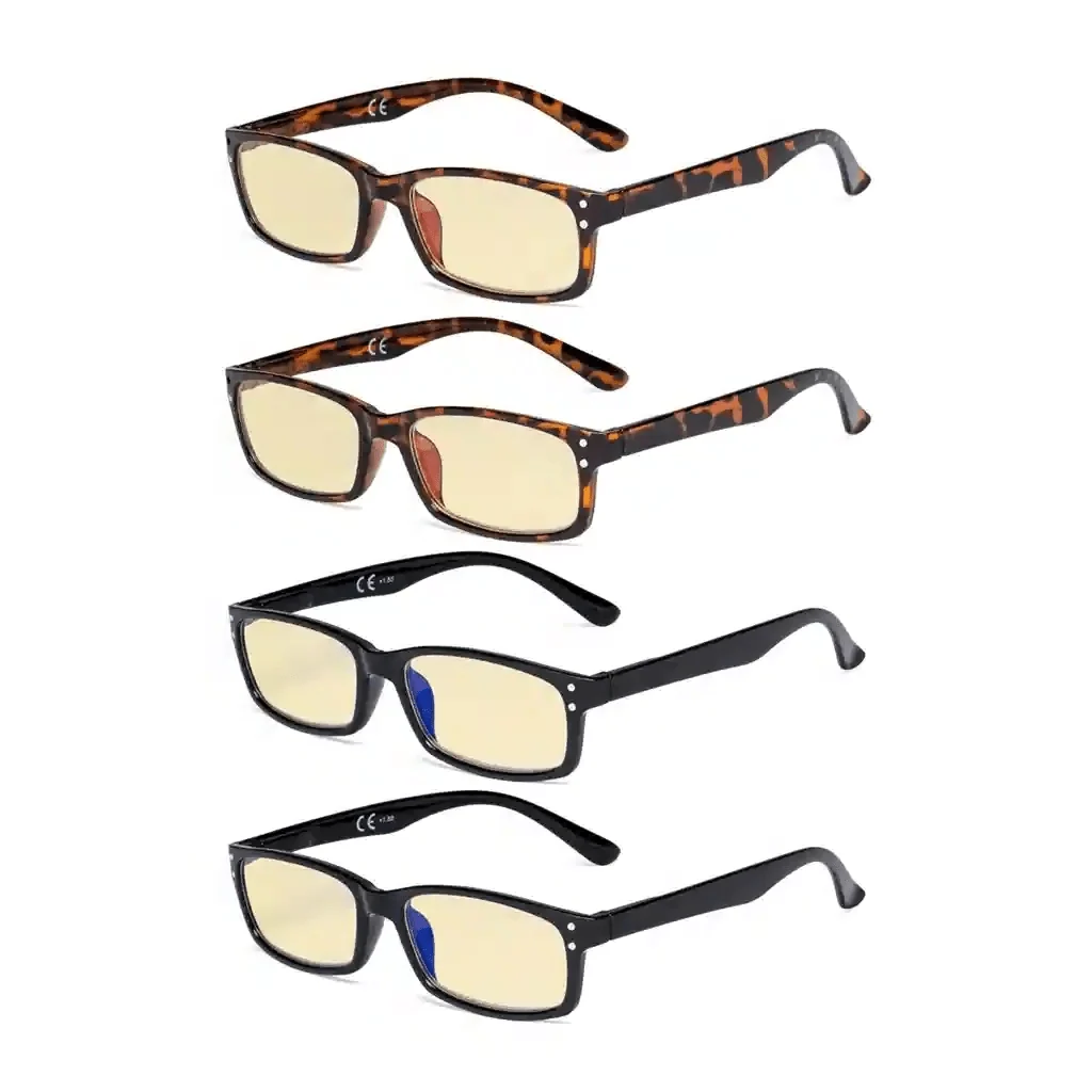 4 Pack Retro Blue Light Blocking Reading Glasses TM103