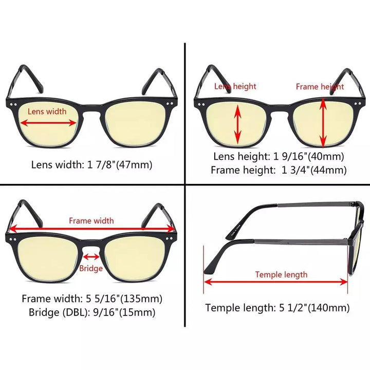 4 Pack Retro Blue Light Blocking Reading Glasses TMRJ003