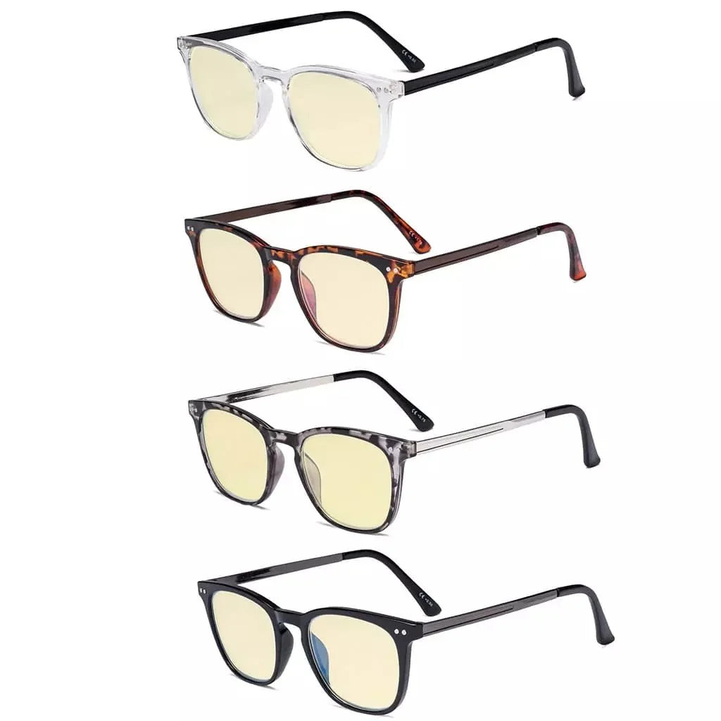 4 Pack Retro Blue Light Blocking Reading Glasses TMRJ003