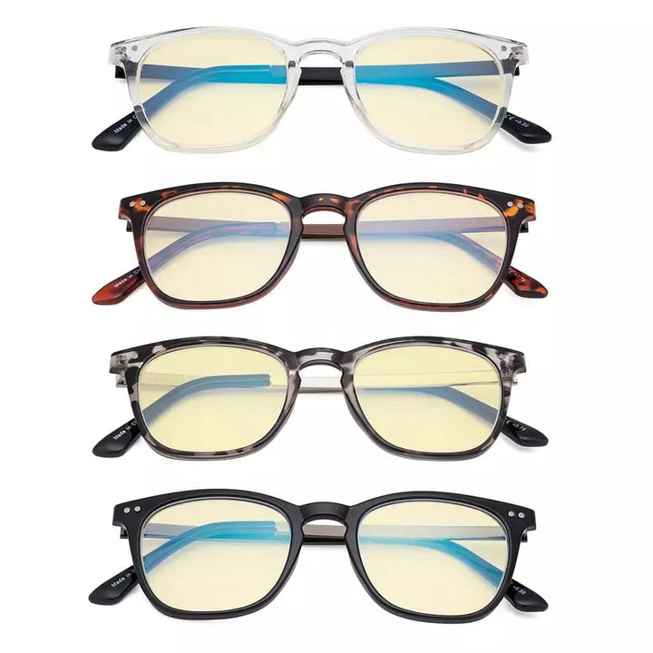 4 Pack Retro Blue Light Blocking Reading Glasses TMRJ003
