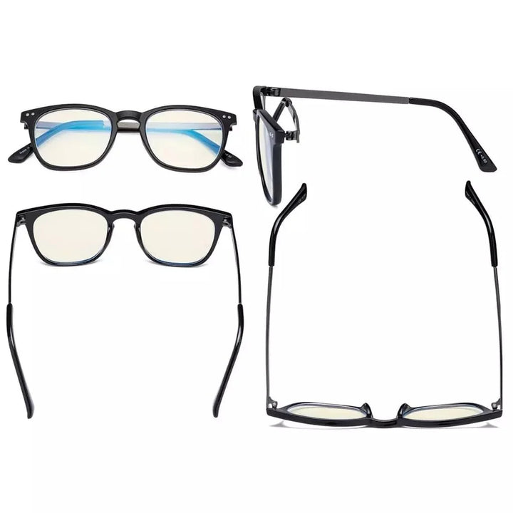 4 Pack Retro Blue Light Filter Reading Glasses UVRJ003