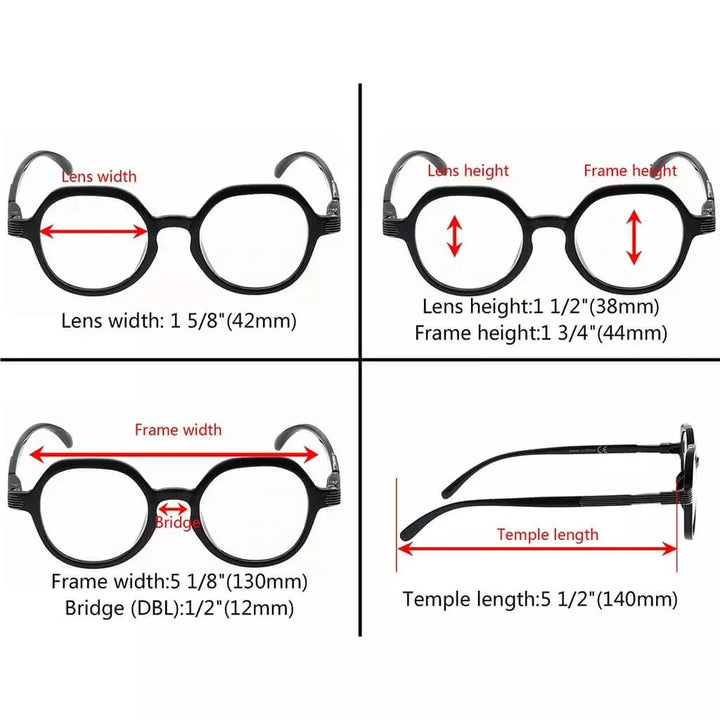 4 Pack Retro Design Reading Glasses R2008