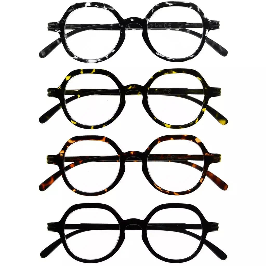 4 Pack Retro Design Reading Glasses R2008