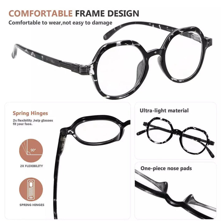 4 Pack Retro Design Reading Glasses R2008