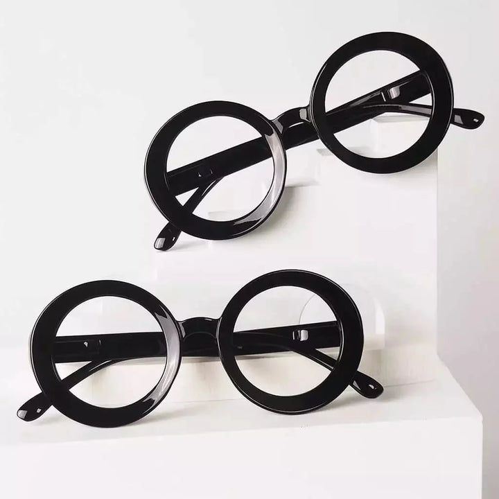 4 Pack Retro Round Reading Glasses Thicker Frame Readers R9109