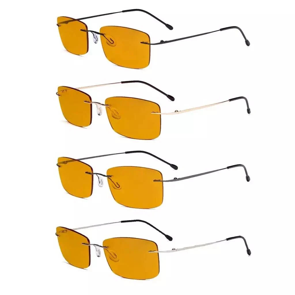 4 Pack Rimless Blue Light Blocking Readers DSWK9
