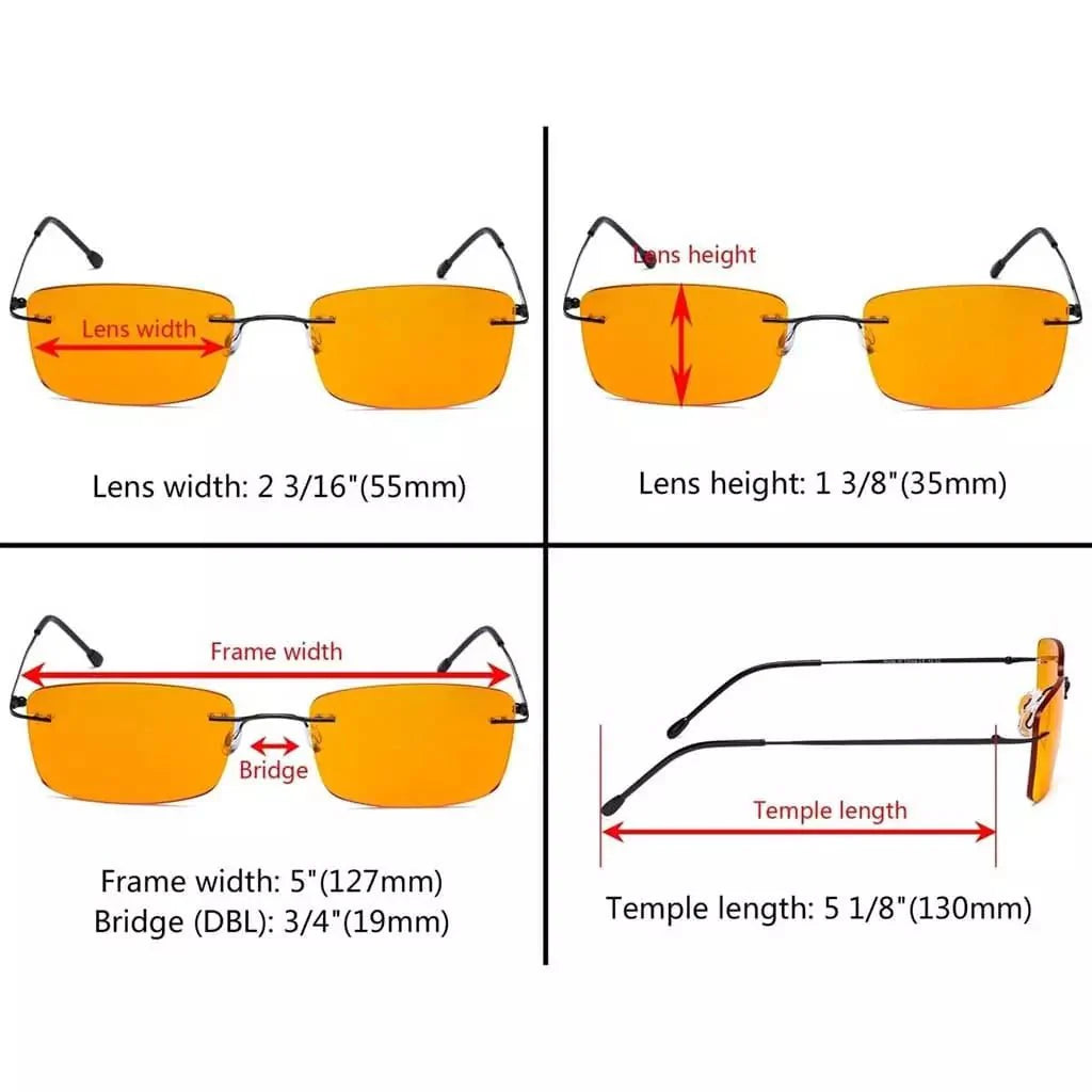 4 Pack Rimless Blue Light Blocking Readers DSWK9