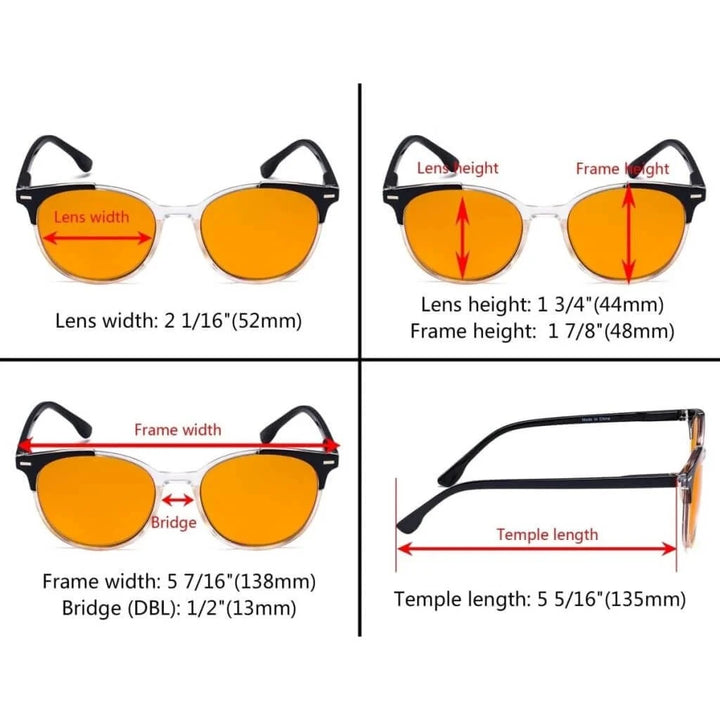 4 Pack Round Blue Light Blocking Reading Glasses DS9002C