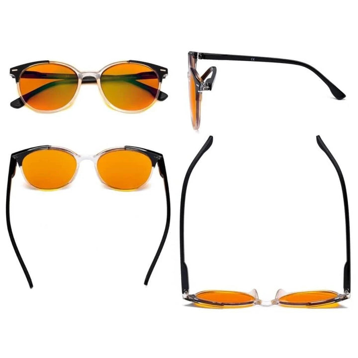 4 Pack Round Blue Light Blocking Reading Glasses DS9002C