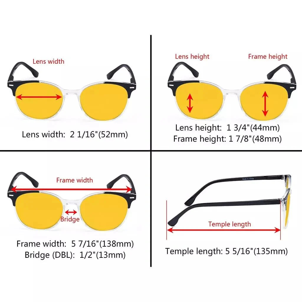 4 Pack Round Blue Light Blocking Reading Glasses HP9002C