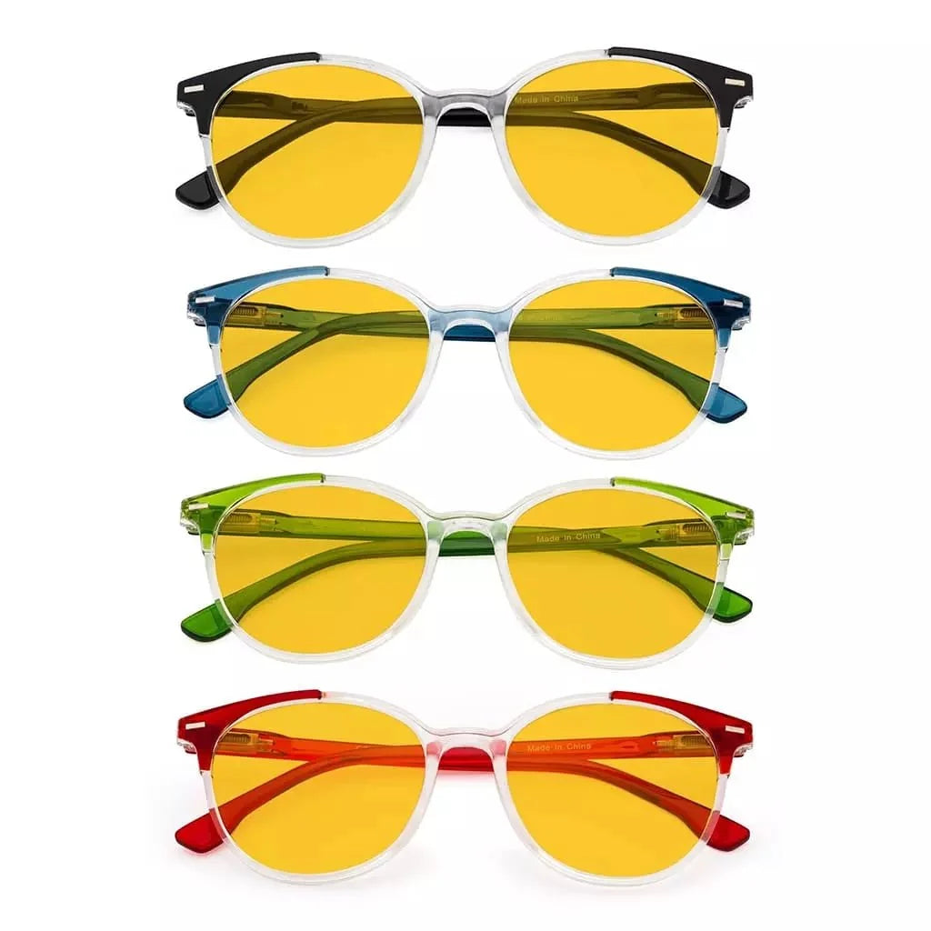 4 Pack Round Blue Light Blocking Reading Glasses HP9002C
