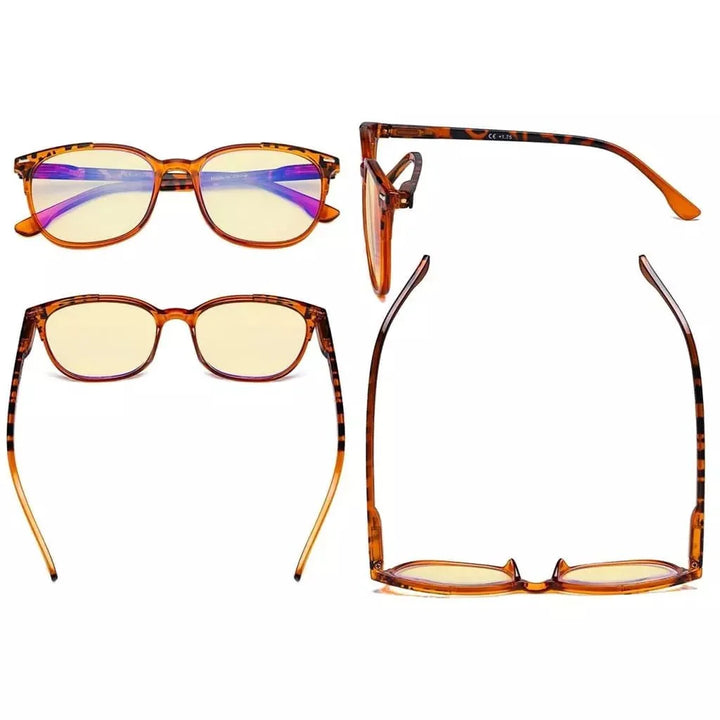 4 Pack Round Blue Light Blocking Reading Glasses TM9002C